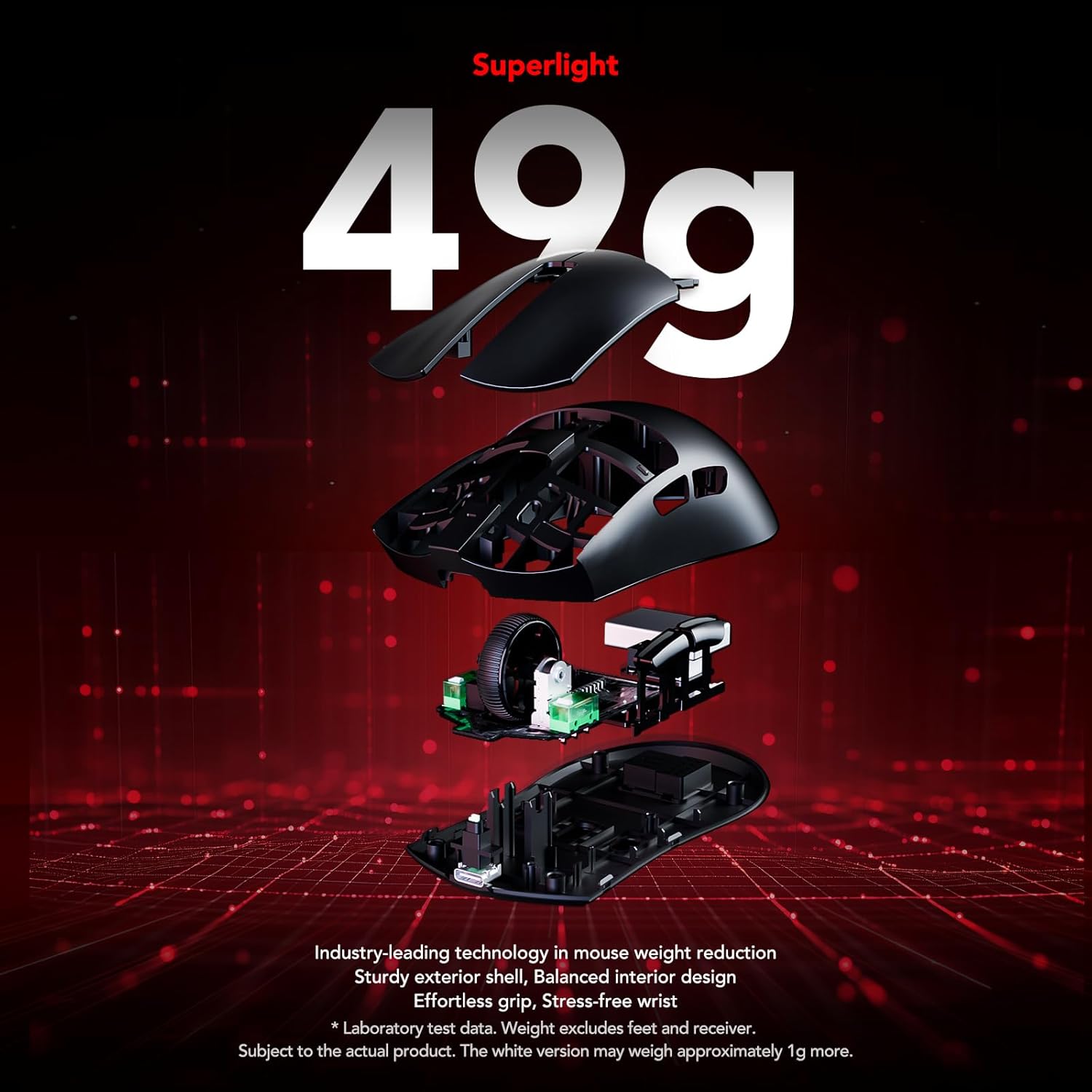 Jupiter PRO Wireless Gaming Mouse, 26000 DPI, PAW33995 Optical Sensor, Ultralight 46g, Cool-Touch Surface Coating, 300 Hr Battery Life, 5 Programmable Buttons for PC/Mac/Laptop, Black