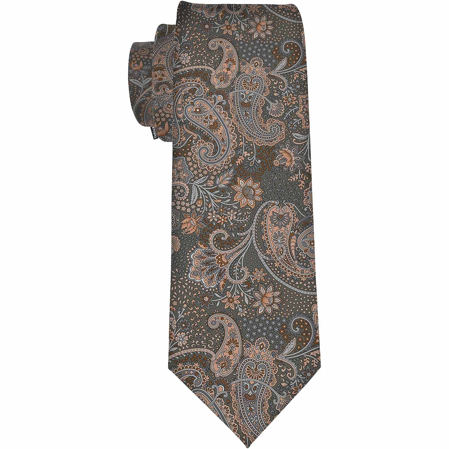 Yekiua Paisley Ties Asian Zinnwaldite Floral Men's Business Necktie For Husband Father Valentine's Day Father's Day Gift, Paisley, One Size