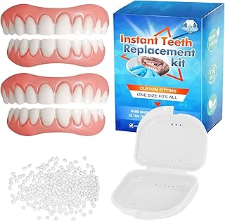 Fake Teeth, Temporary Veneers Teeth, Excellent Solution for Broken Teeth, Missing Teeth, and Yellow Teeth, Comfortable & Realistic, Allowing You to Return to a Natural and Confident Smile