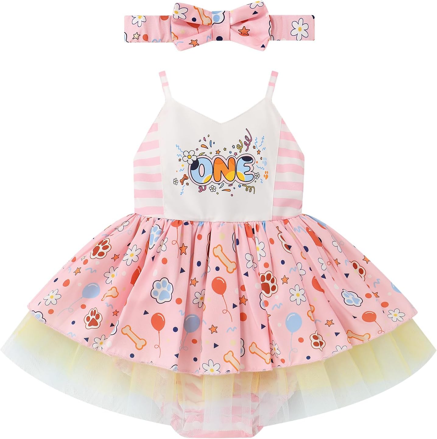 IMEKIS Baby Girls 1st Birthday Outfit Strawberry Floral One Smocked Dress Romper Tutu with Headband Cake Smash Photos
