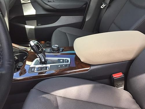 Auto Console Covers - Se adapta a la funda para reposabrazos de consola central BMW X3 2011-2023, tela de neopreno impermeable (bronceado)