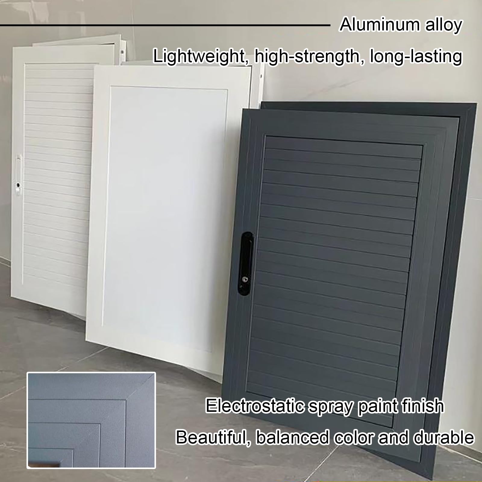 Panel de Acceso para Paneles de Yeso - Puerta de escotilla de Aluminio ático con Mango, Ideal para Uso en el hogar y el sótano, Aberturas de Ocultos, instalación rápida (Gris, 50x80cm/19.7x31.5in)