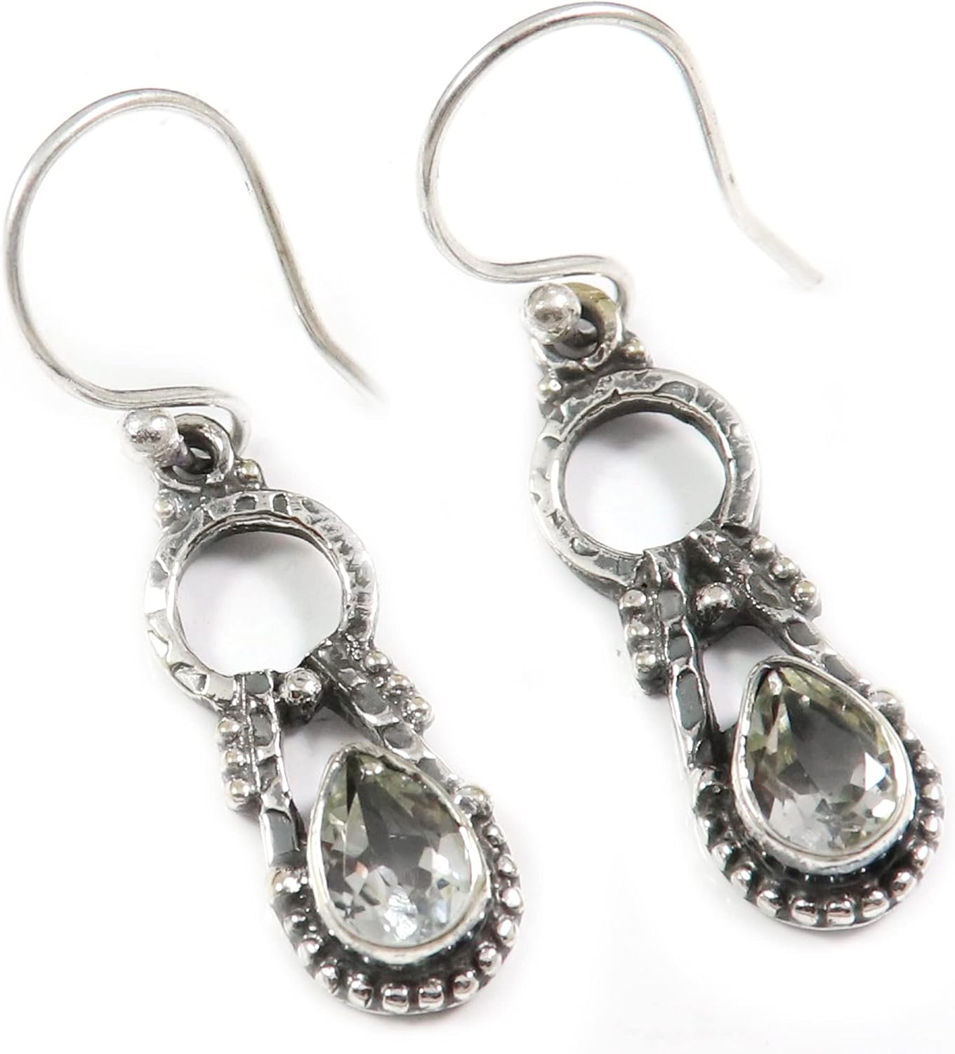 Goyal Exports 925 Sterling Amethyst Faceted Citrine Faceted Garnet Faceted Gemstone Silver Drop Dangle Earring Jewelry SEG145