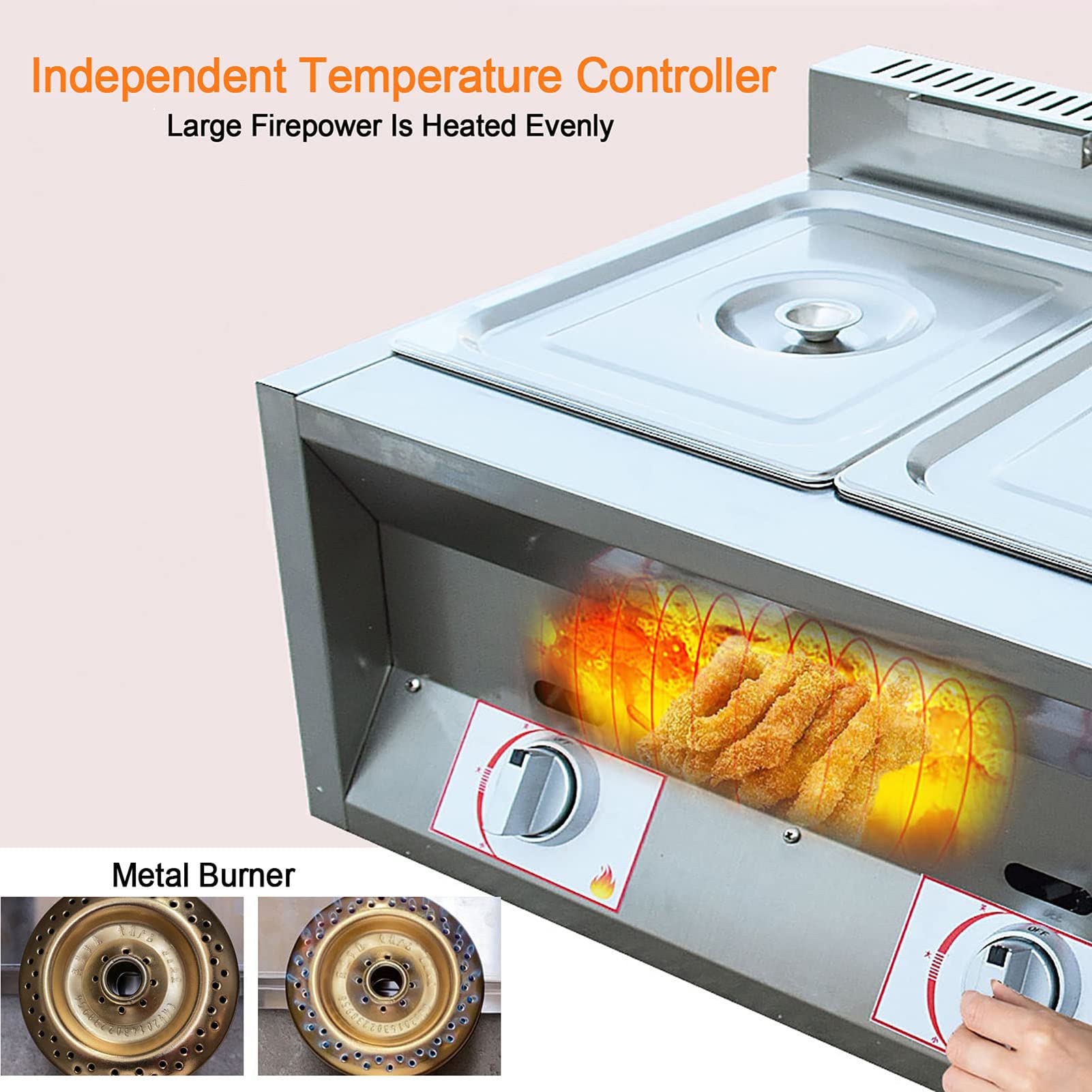 Gasfriteuse, 22L/30L Gas Friteuse Tank Roestvrij Staal Chicken Friteuse Met Mandlepel Voor Restaurant Home Commerciële Keuken