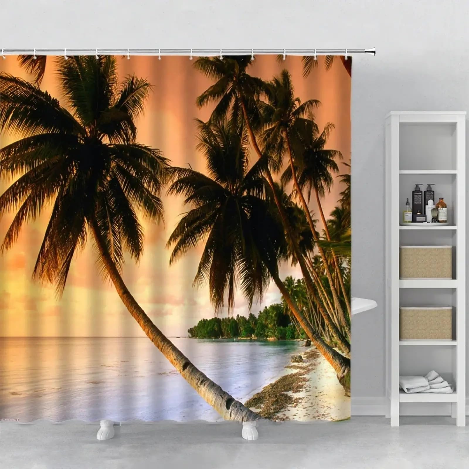 Rideau de douche de salle de bain en polyester durable 135x187cm