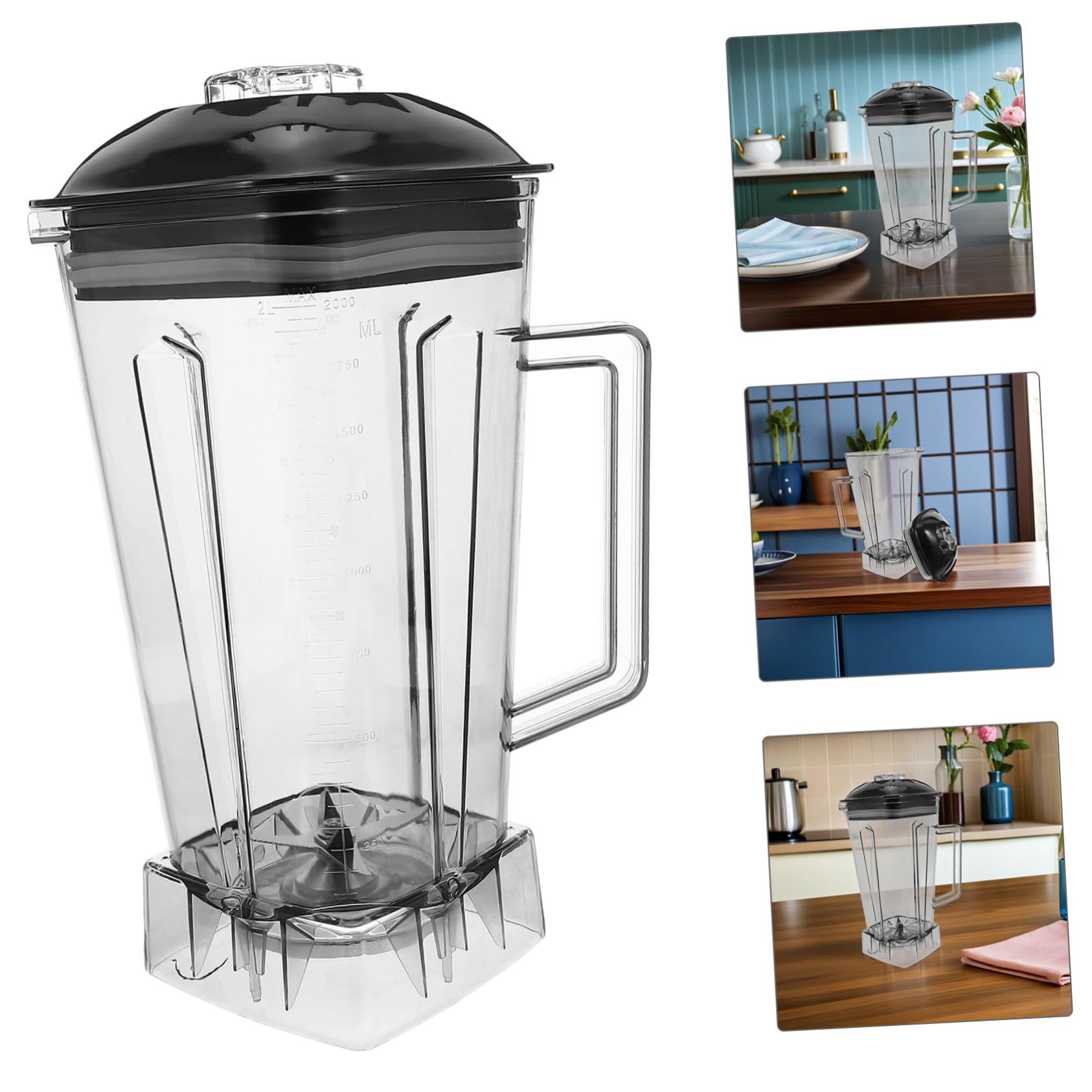 Zerodeko Vaso De Repuesto para Licuadora Comercial 2 litros, Jarra Extraíble Resistente, Compatible Batidoras De Cocina, Recipiente para Triturar Hielo y Preparar Jugos, Accesorio para Restaurantes