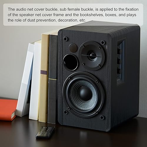 Miniatura 6 de MECCANIXITY Guías de parrilla de altavoz de plástico negro tipo zócalo de bola de 0.433 in de diámetro para piezas de altavoces, accesorios paquete