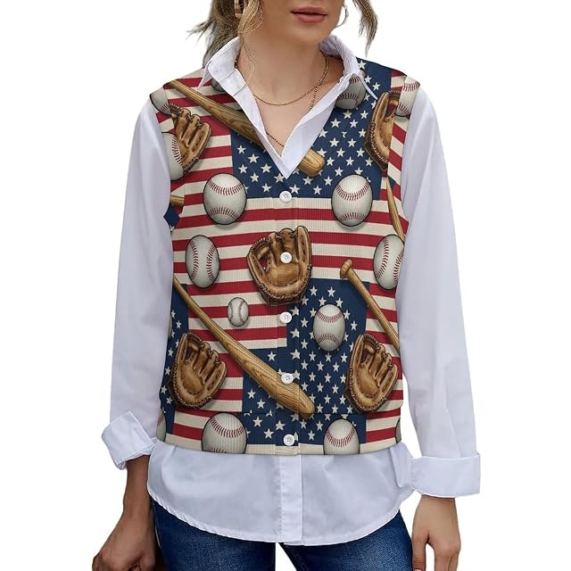 Womens Sweater Vest Button Down Sleeveless Sweater Vest Knit Crop Top Outerwear