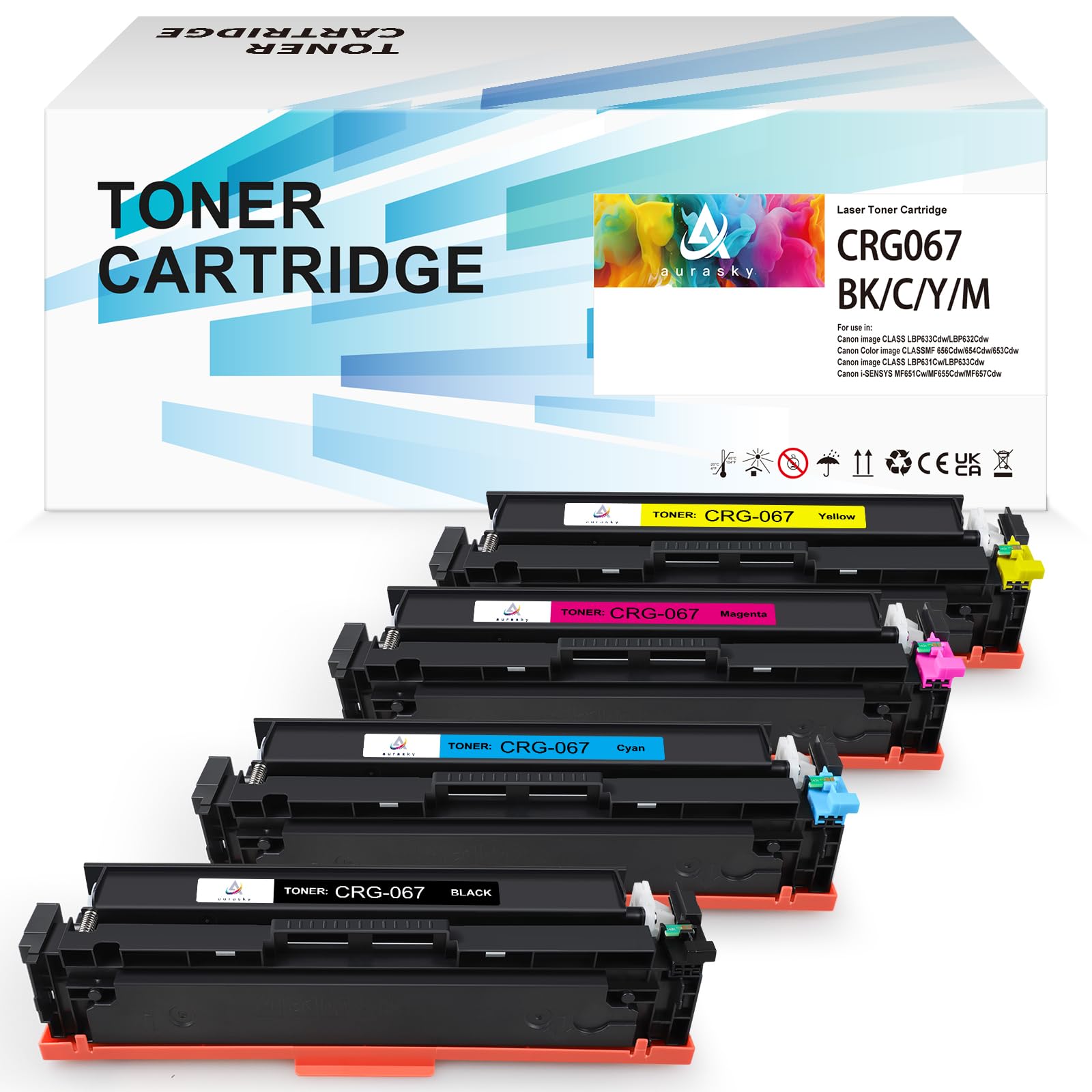 067 Toner Cartridges Set Compatible Replacement for 067 Cartridge Works with Color imageCLASS MF656Cdw MF654Cdw MF653Cdw LBP632Cdw LBP633Cdw MF650C LBP630C Series Printer 4-Pack