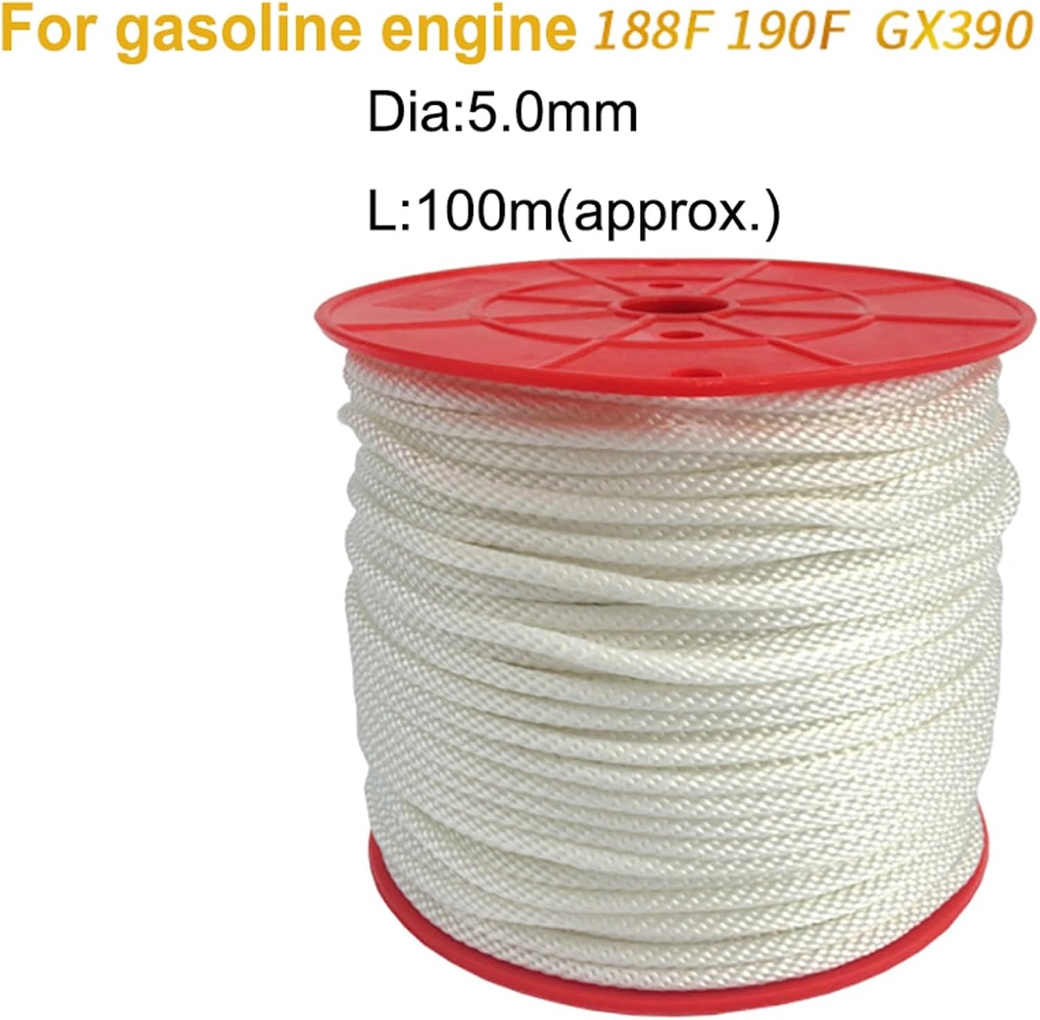 Gasoline Generator Accessories Nylon Pull Starter Recoil Cord Rope Compatible with 168F 170F 188F 2-8KW Engine Start Lawnmower(3.5mm)