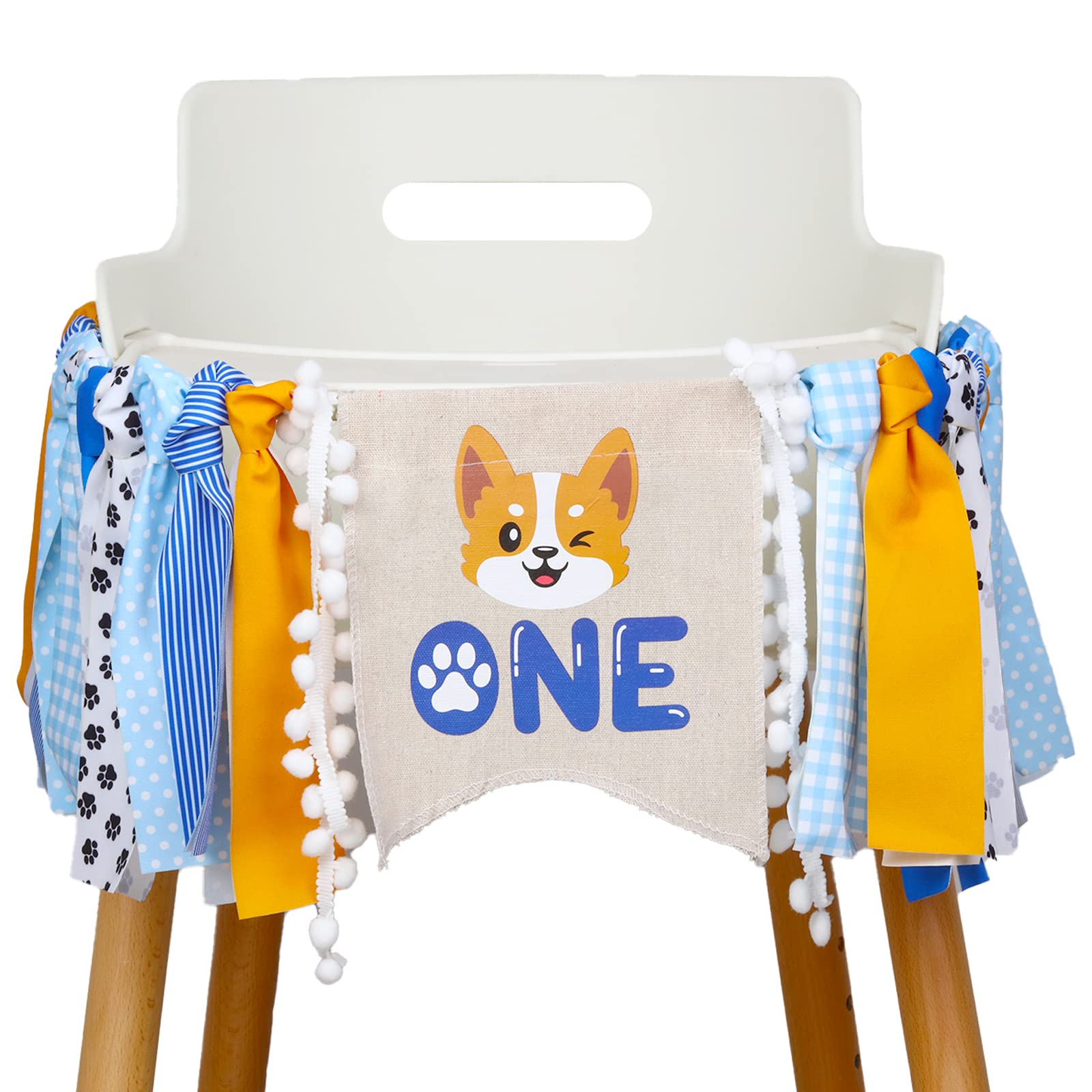 Cheereveal Hunde-Wimpelbanner – 5 Stück Mit Welpenpfoten-Muster, Blaue Party-Dekoration