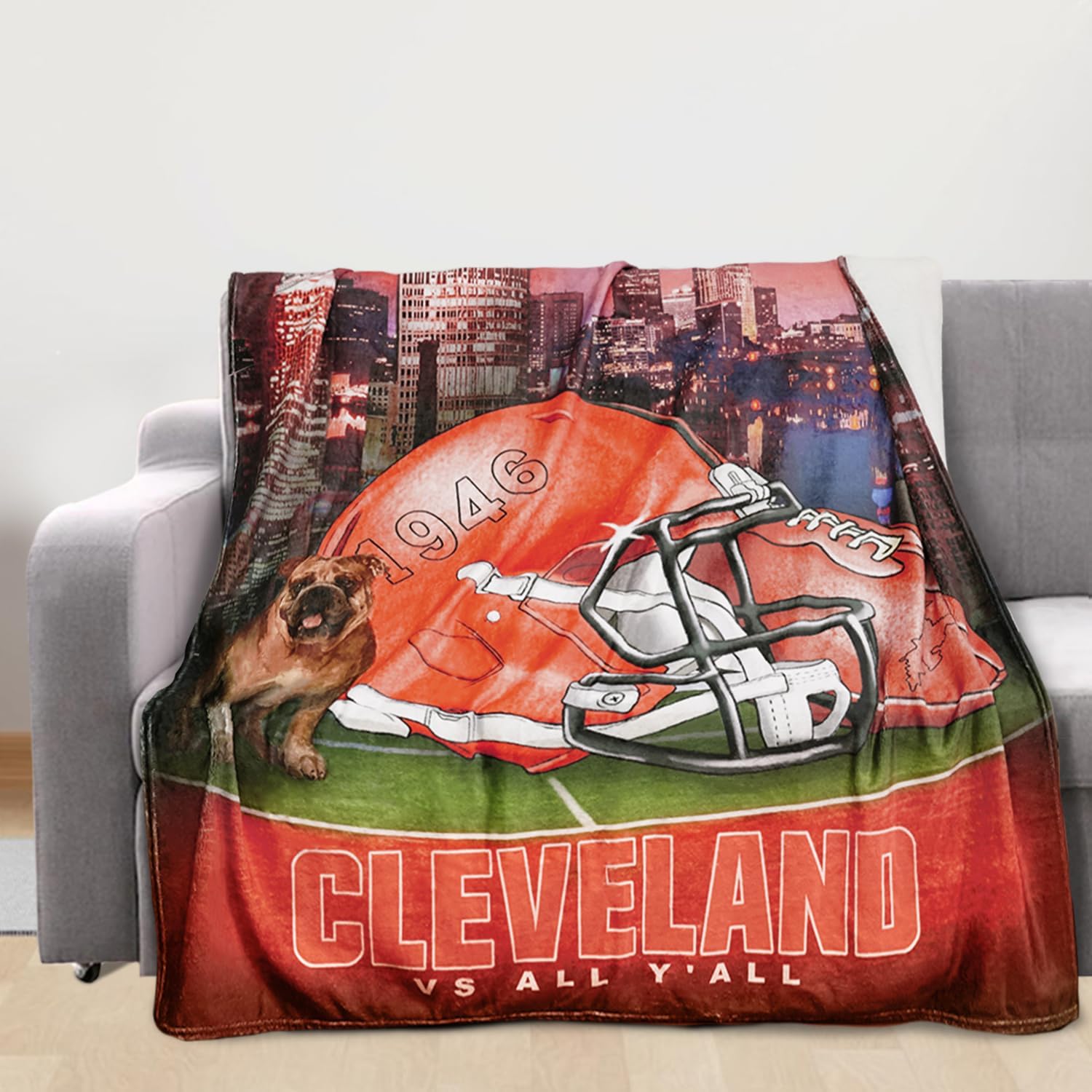 Cleveland City Classic Throw Blanket for Football Fans