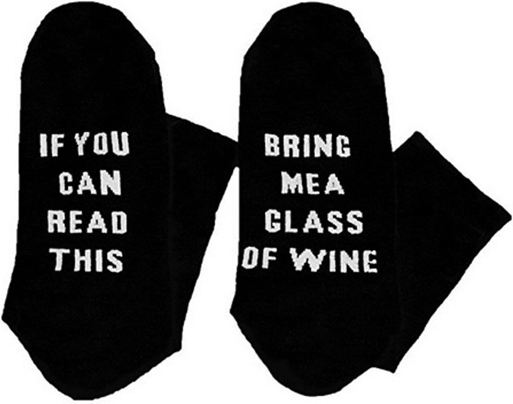 IF You Can Read This Bring Me a Glass Of Wine Funky Crew Socks for Women
