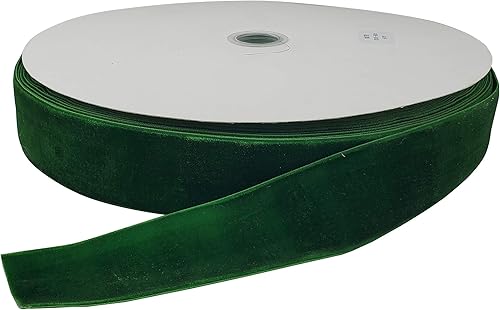 Miniatura 25 de Bobina de cinta de terciopelo de 10 yardas, disponible en muchos colores Verde