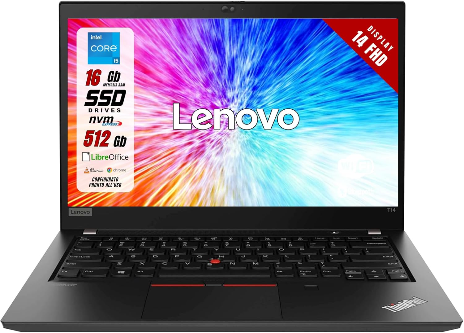Lenovo ThinkPad T14 – Laptop Intel i5-1135G7 4 Core 2.4Ghz – Display 14″ FHD – RAM 16GB SSD 512GB – Notebook con Win 11 Pronto all’uso (Ricondizionato)