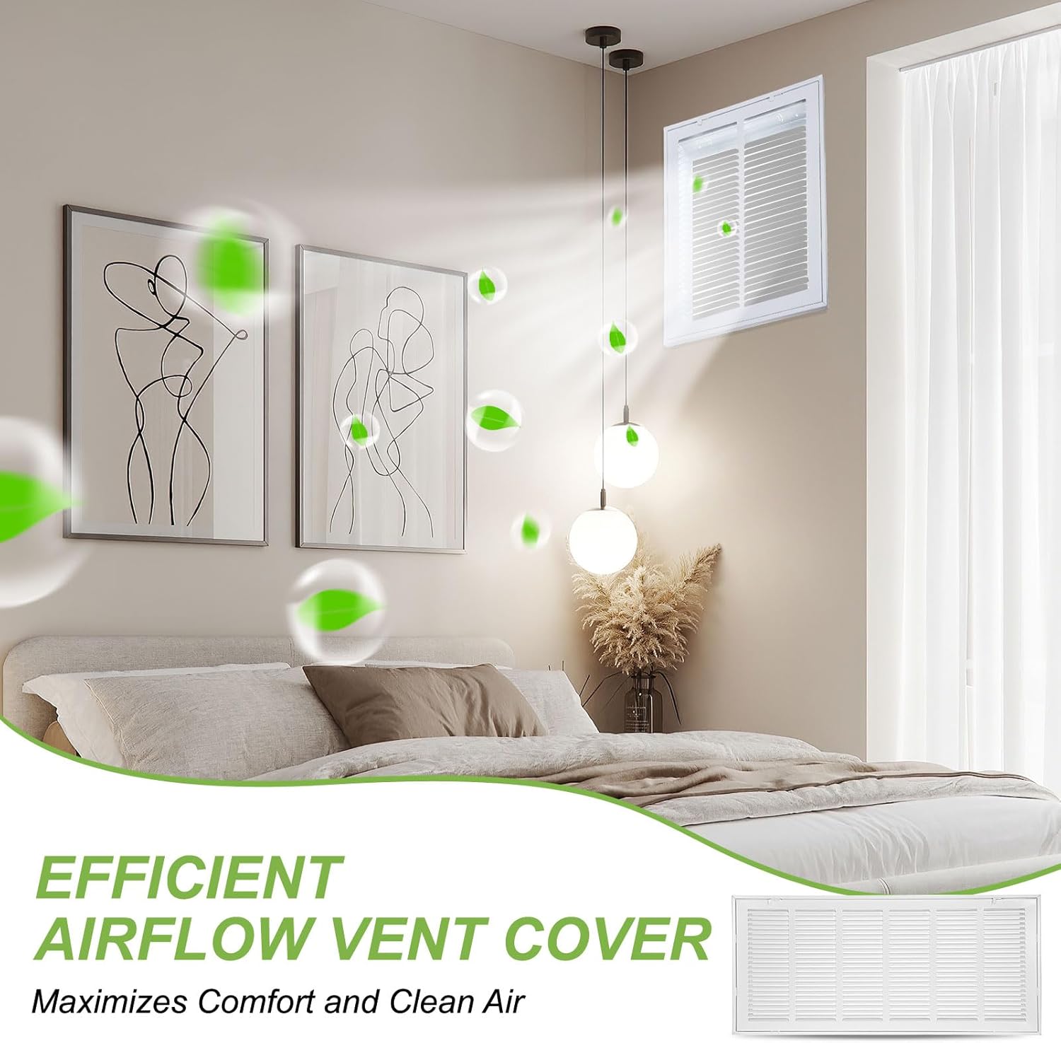 PATIKIL 30" x 12" Duct Opening Vent Cover, Air Supply Grille Register Return Air Filter Grille Removable Face/Door for Home Ceiling Wall Floor, White-Outer Size: 31.7" x 13.8"