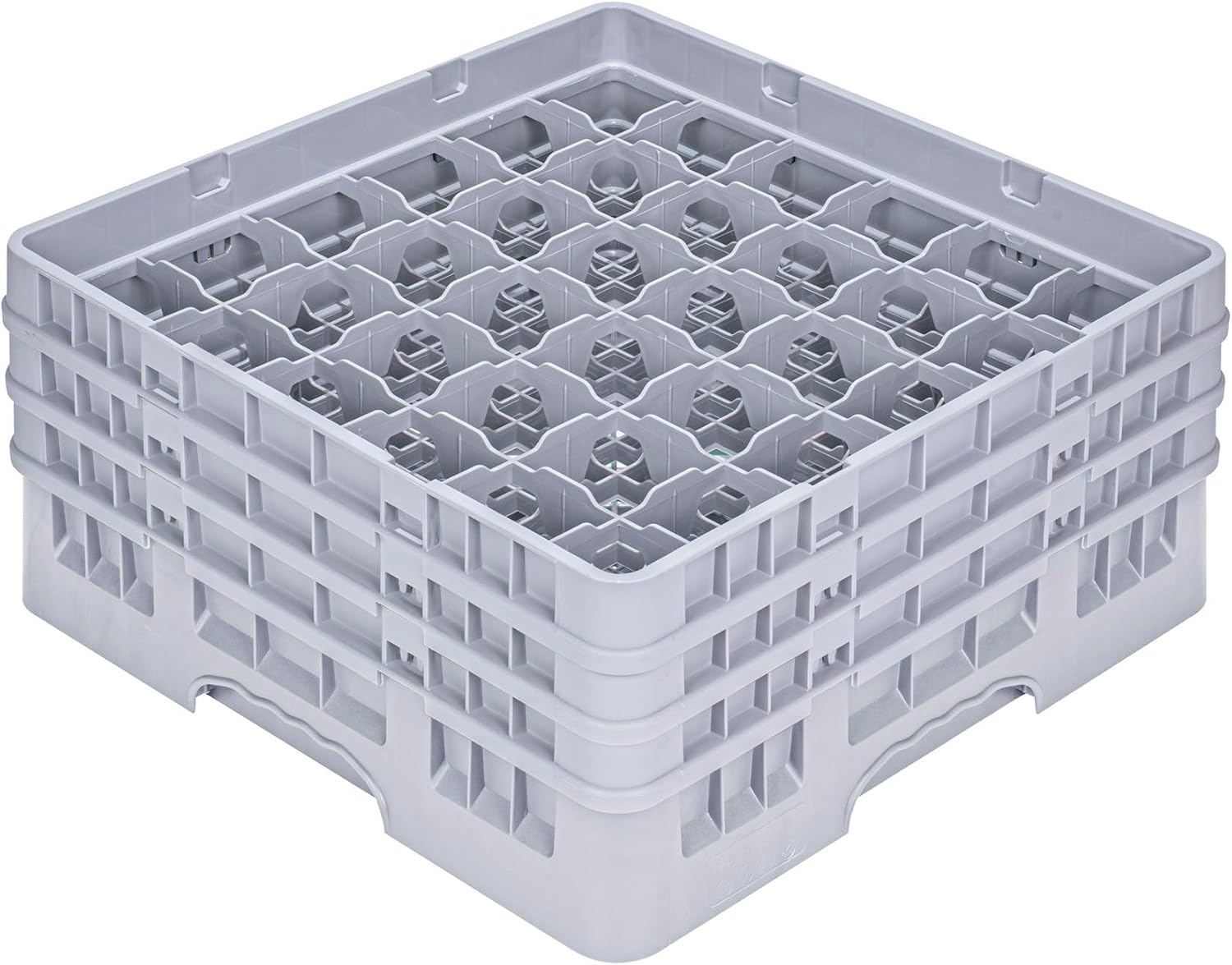 Restaurantware-Clean Tek Professional 36-compartment Glass Rack For Bars, 1 Heavy-Duty Glass Rack - With 1 Full Drop Extender and 2 Half Drop Extender, Gray Stemware Storage For Restaurants And Bars