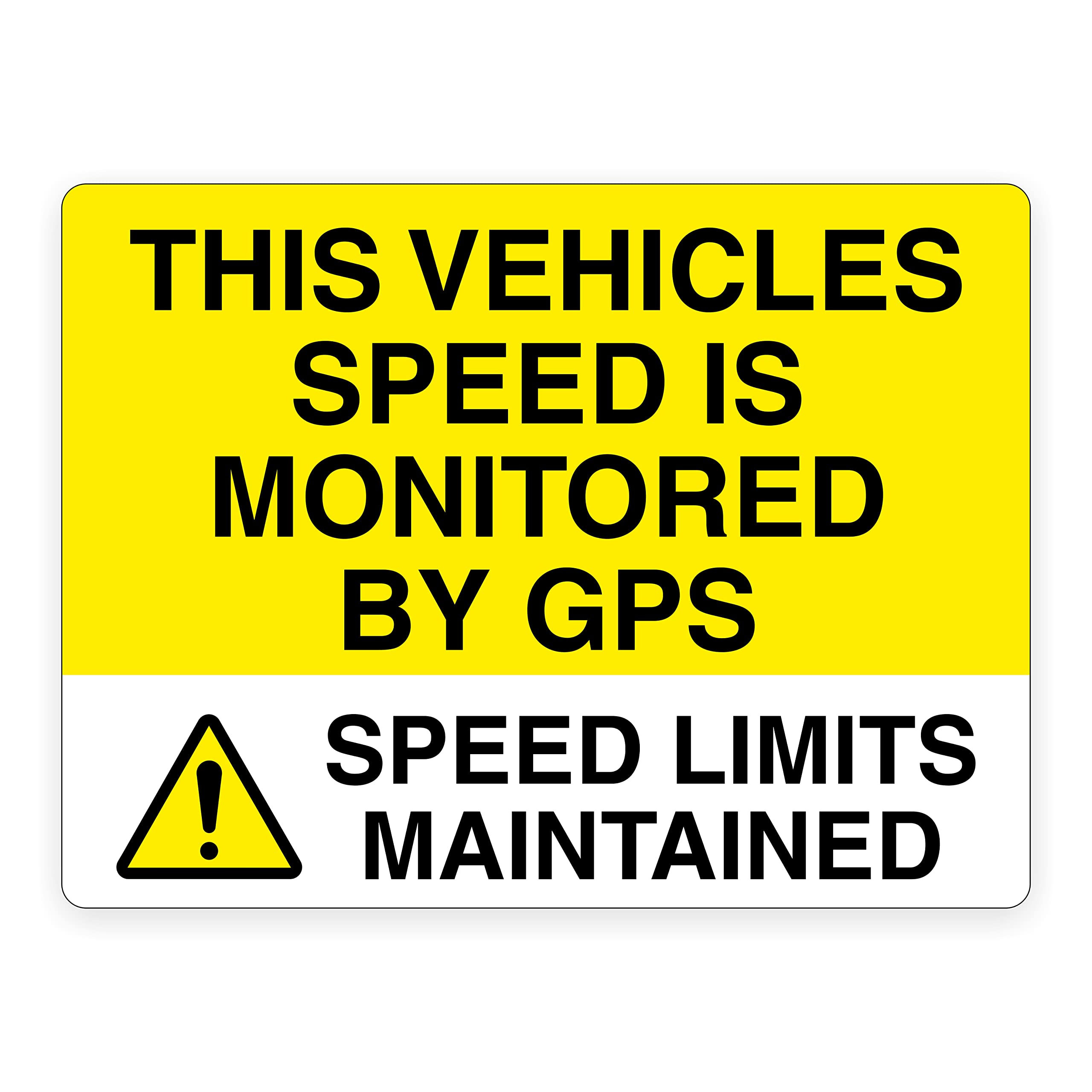 This vehicles speed is monitored by gps speed limits maintained safety sign - Size 200mm x 150mm - Self adhesive vinyl sticker (5)