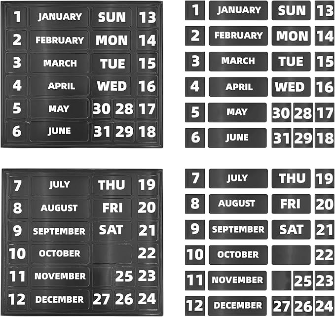 2 Sets/Pack,Large Calendar,Numbers and Months for