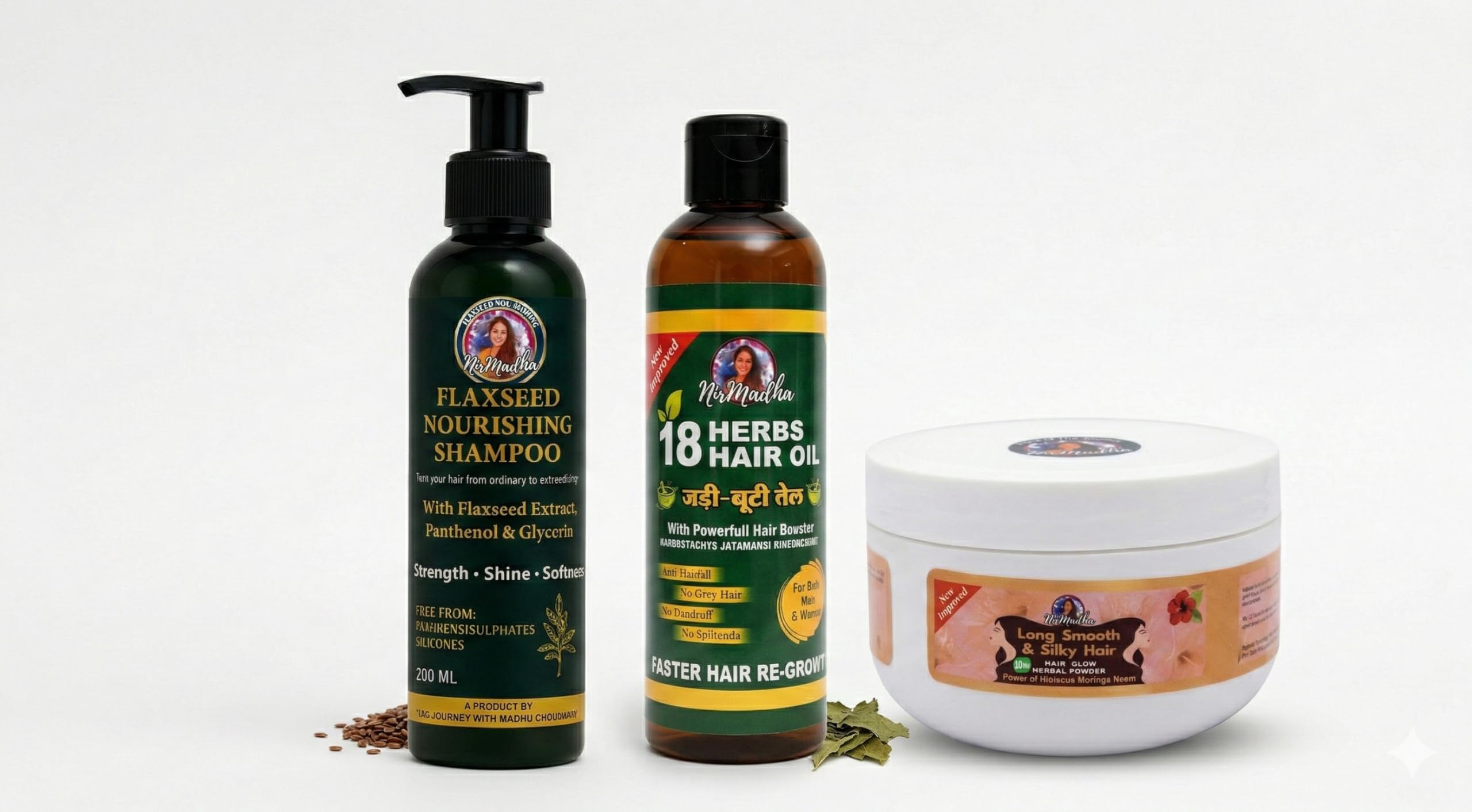 Hair Care Combo Kit | Shampoo + Hair Oil + Hair Pack | Herbal Hair Fall Control & Hair Growth Treatment | Suitable for All Hair Types