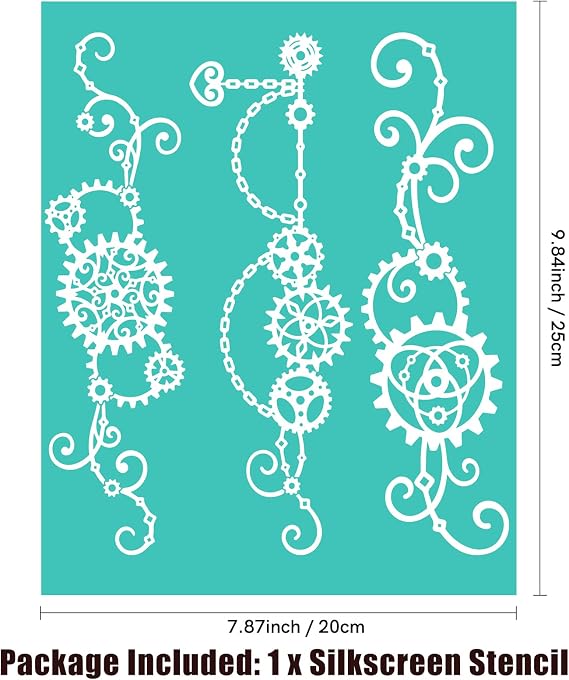 Briartw Gear Silkscreen Stencil,Reusable Self-Adhesive Silk Screen Printing, Flower Sentiments for Home Decor/Printing on Wood/Fabric/Wall/Cup/Plate/Glass/Paper,8x10 inch