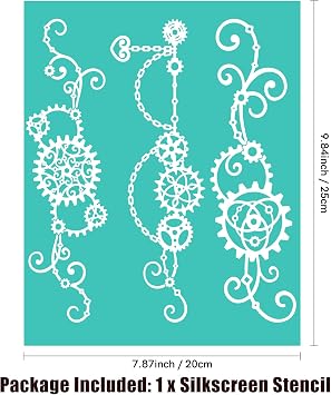 Briartw Gear Silkscreen Stencil,Reusable Self-Adhesive Silk Screen Printing, Flower Sentiments for Home Decor/Printing on Wood/Fabric/Wall/Cup/Plate/Glass/Paper,8x10 inch