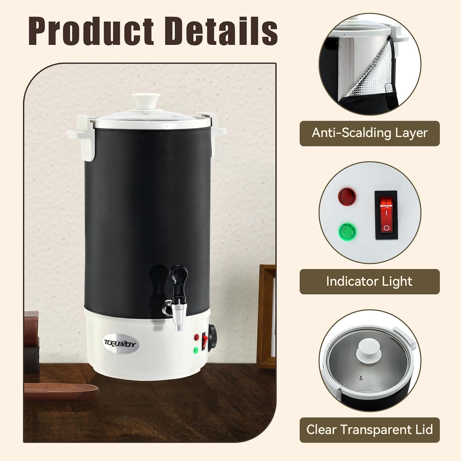 TCFUNDY Wax Melter for Candle Making 10L Black, Electric Non-Stick Candle Wax Melter Pot 10L, DIY Candle Making Kit for Adults, Soy Wax and Beeswax Candle Maker