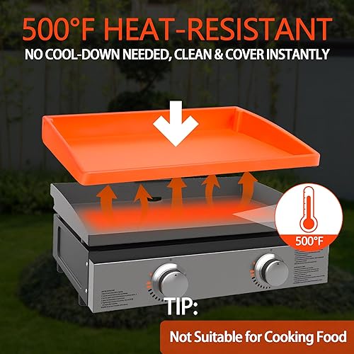 Miniatura 7 de Tapete de silicona mejorado para Blackstone de 22 pulgadas, cobertura completa completa de grado alimenticio, fácil de limpiar, resistente al calor