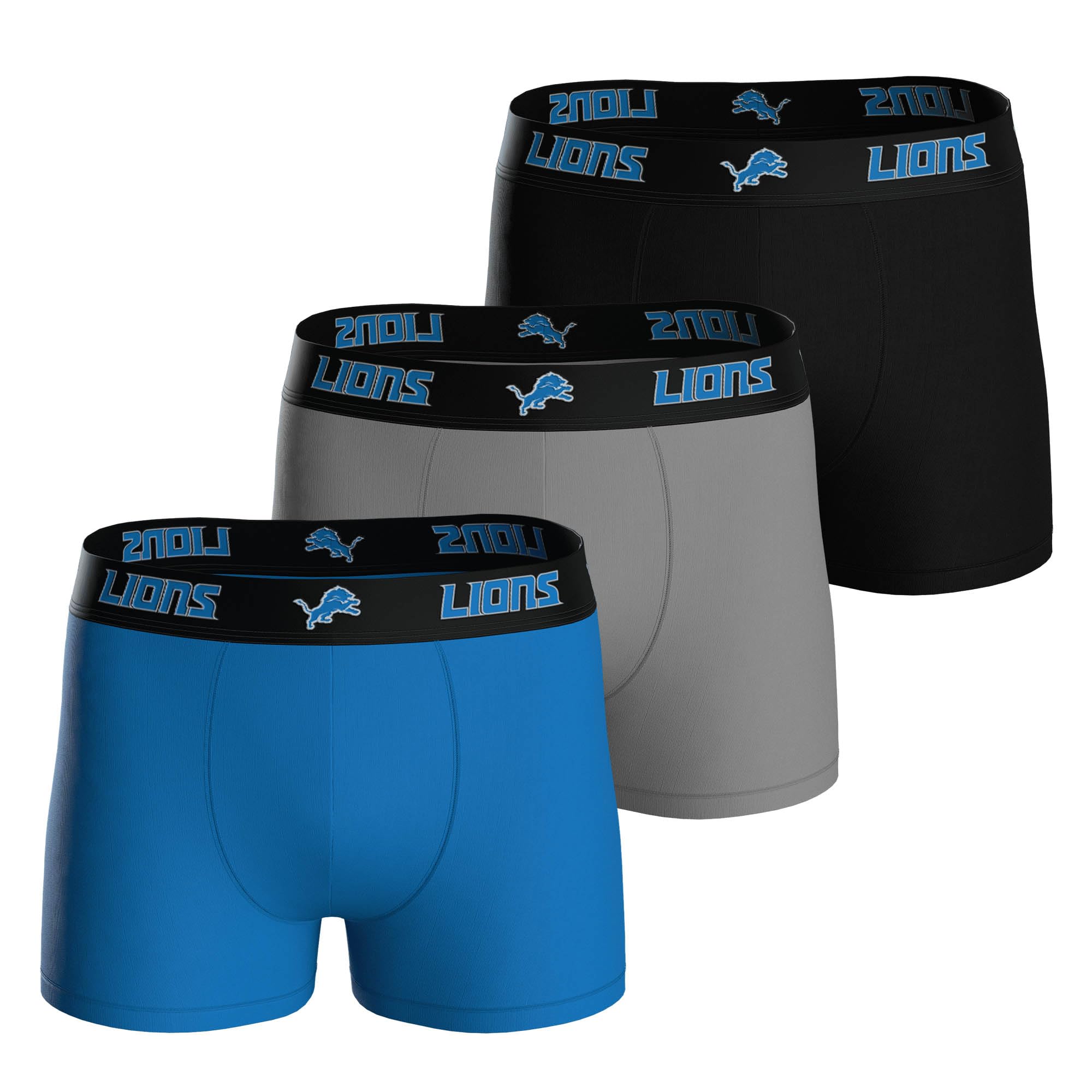 NFL Herren 3pk Boxers Lions Underwear (3er Pack)