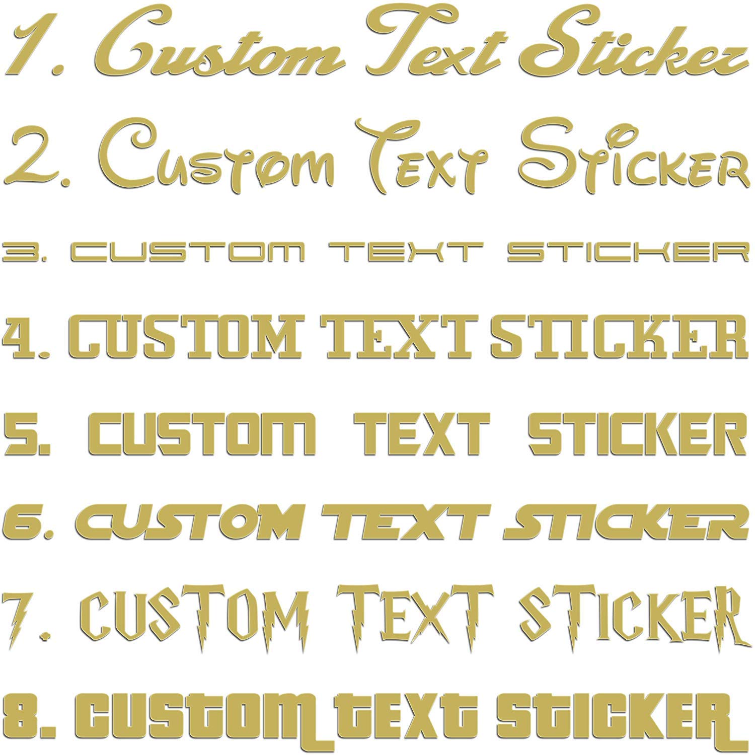 JasonCarlMorganJCM Graphics Famous Fonts Custom Text 85mm Iron On Transfer, Gold