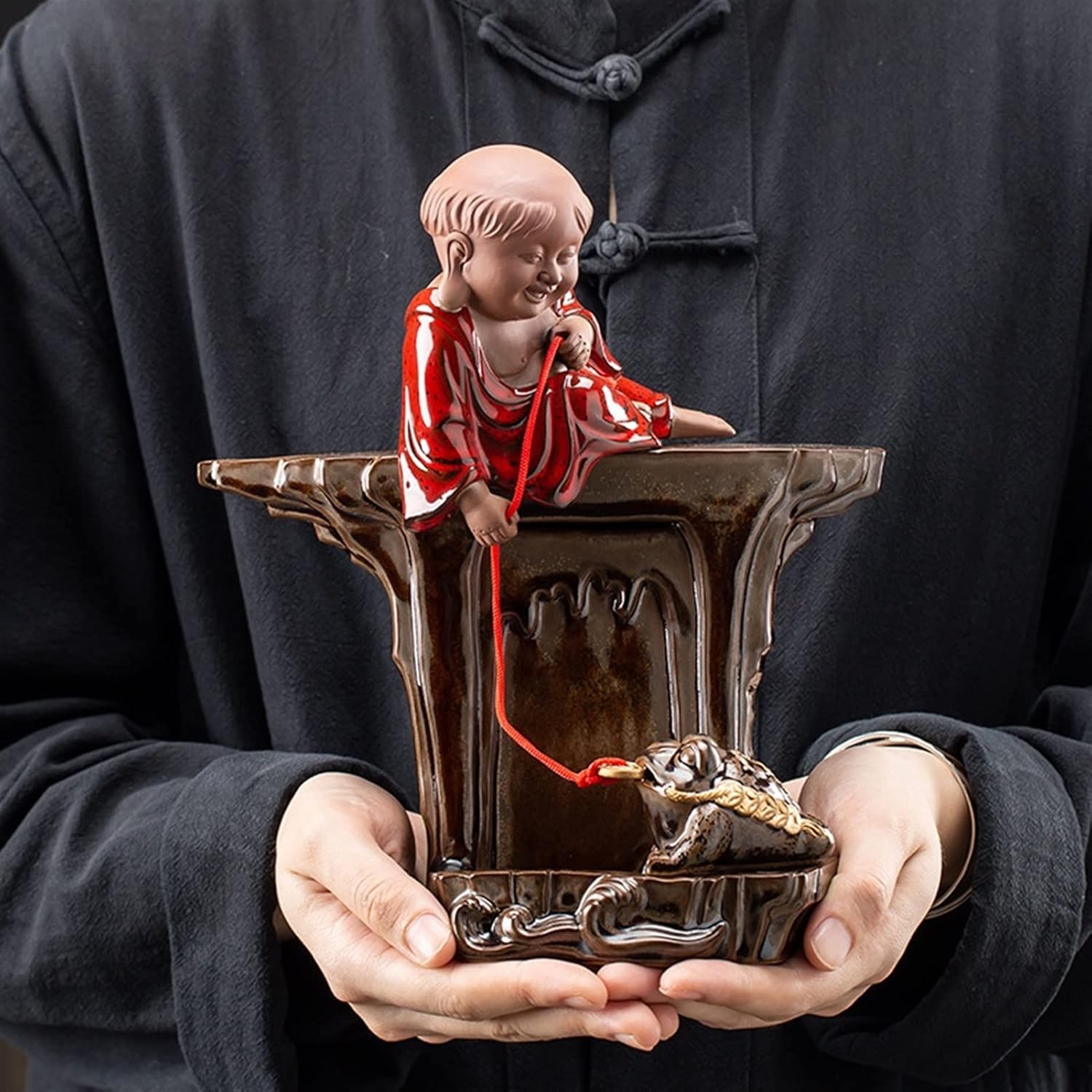 YYDS Incense Burner Creative Ceramic Backflow Incense Burner Ornaments Toad Flow Smoke Incense Burner Tea Table Zen Ornaments Decoration Incense Holders
