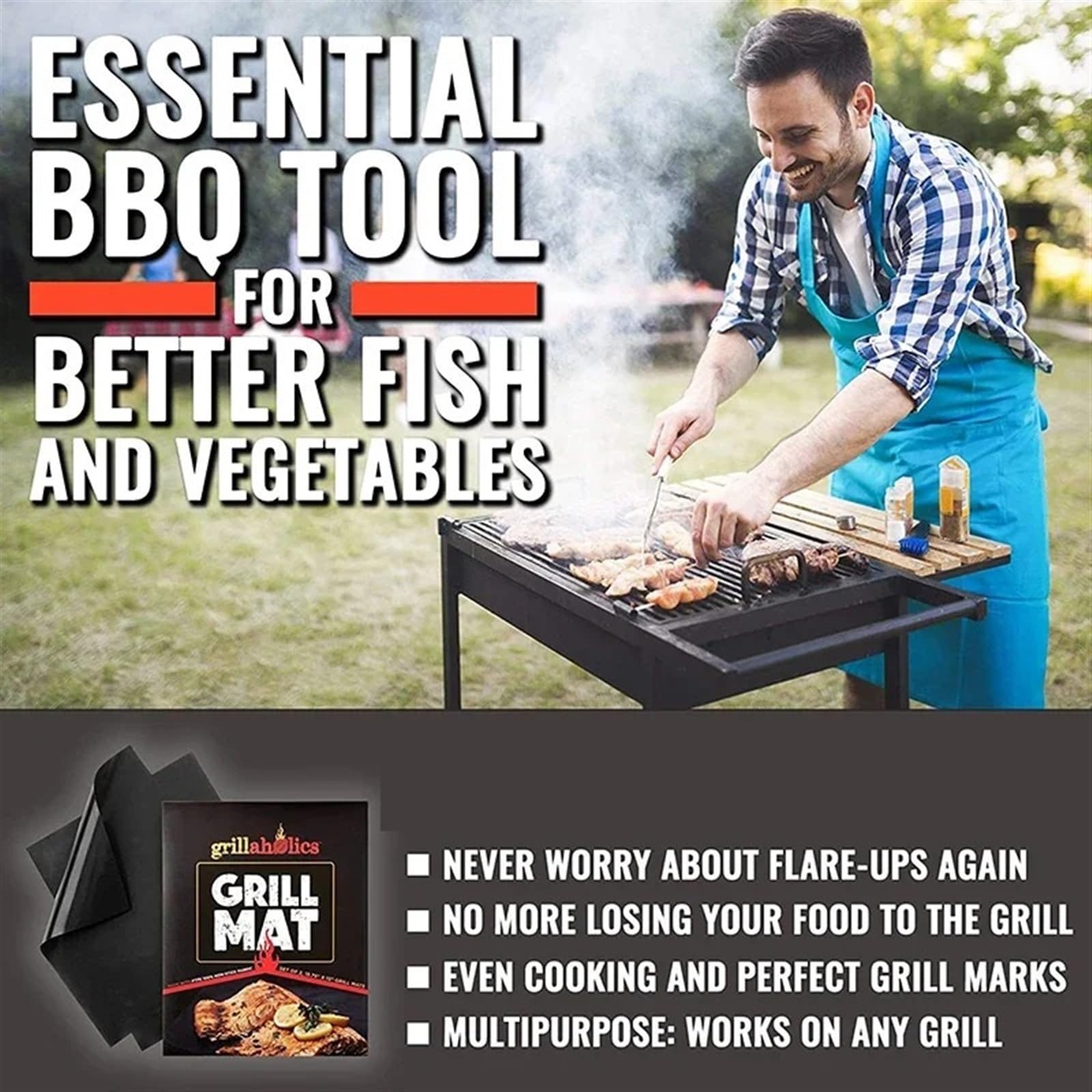 15 PACK Antihaft BBQ Grill Matte Wiederverwendbare Back Outdoor Picknick Kochen Werkzeuge Grillen Blatt 40 * 33 cm(15PACK)