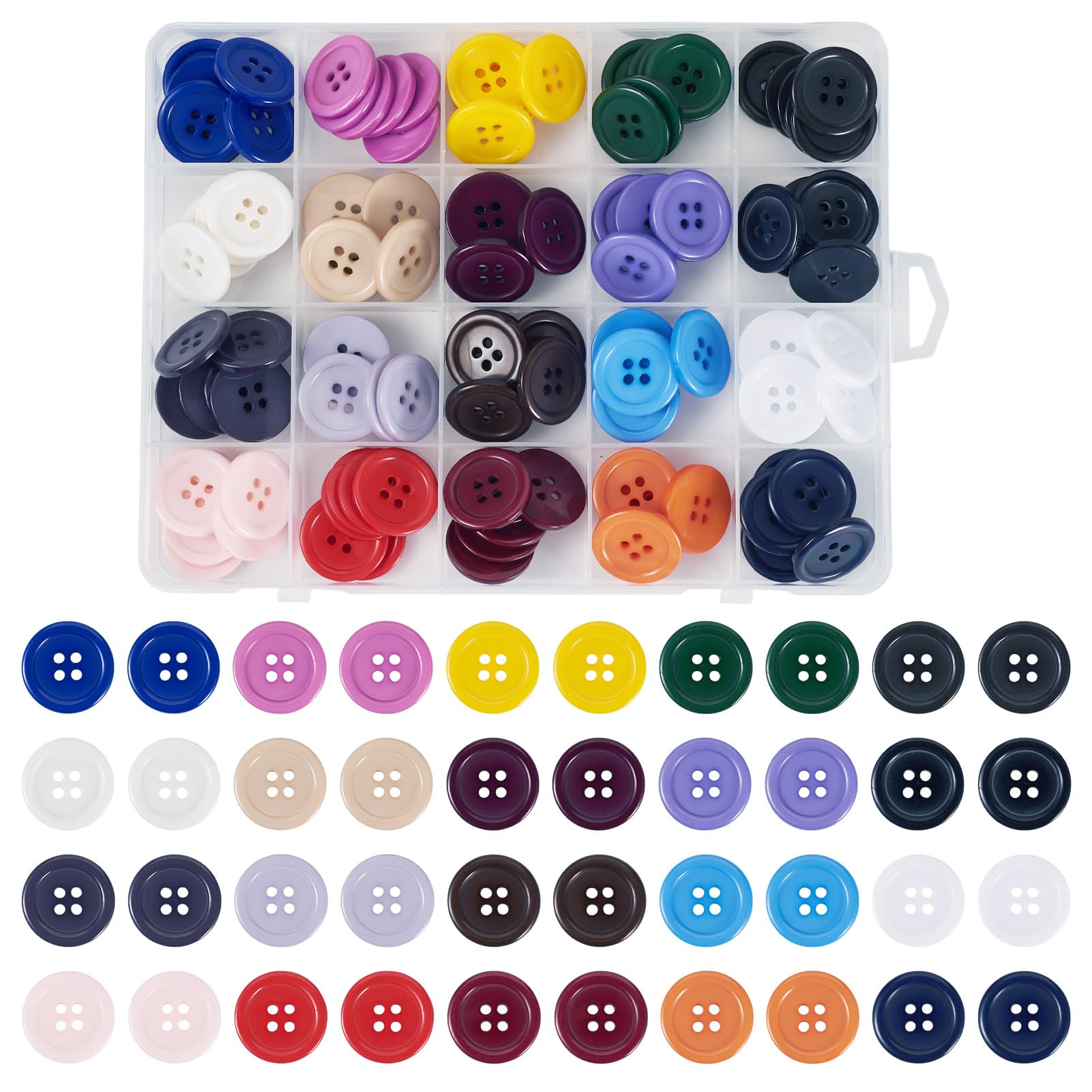 Boutons décoratifs faits à la main en résine haut de gamme 20 mm lot de 120 pièces