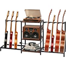 Guitar Stand for Multiple Guitars,Guitars Holder with 3-tier Storage Shelf