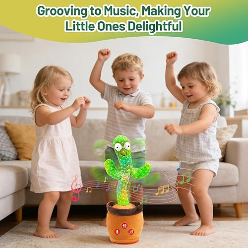 Miniatura 6 de Juguetes para bebés, juguete de cactus que habla bailando, regalos interactivos para niños y niñas, imitando el canto y el cactus repetitivo,