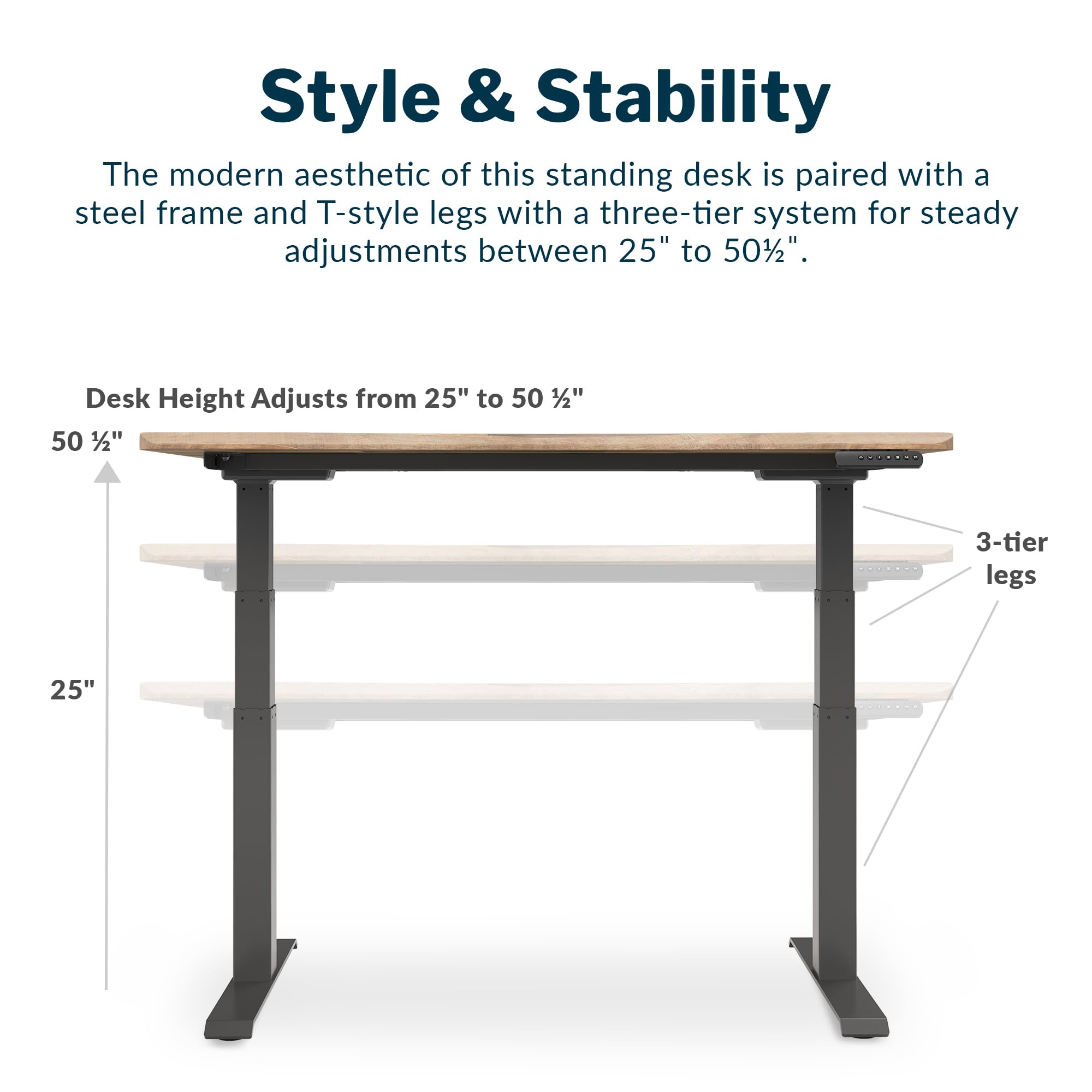 ErGear Electric Standing Desk Legs for 39.4-63.3 inch Desktops, 176 lbs thumbnail 9