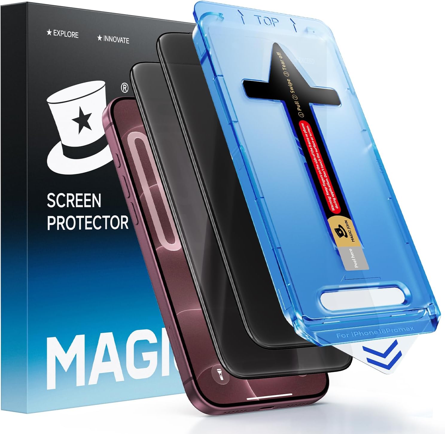 MAGIC JOHN Privacy for iPhone 18 Pro Max Screen Protector 6.9 inch