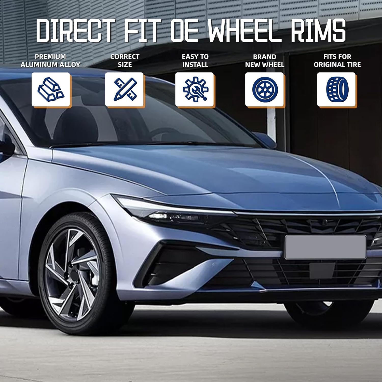 New Replacement Rim 17"x7" Silver Premium Aluminum Alloy Wheel Rims Fit for Hyundai Elantra 2024 2025, Direct Fit and OE Stock Specs 17x7 inch Rim