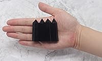 Vista 3 de Varitas de cristal curativo Obsidiana negra de 2 pulgadas 6 terapias de meditación de chakras de Reiki facetadas