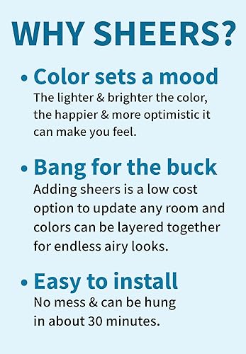 Miniatura 3 de BrylaneHome Juego de cortinas de gasa traslúcida de 5 piezas para ventana, 60I W 84I L, color beige cáscara de huevo