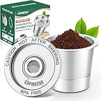 Vista 10 de CAPMESSO Cápsulas de café reutilizables K Cups para Keurig 1.0: Cápsula K recargable de acero inoxidable - Filtro de café reutilizable para cafetera