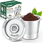 CAPMESSO Reusable K Cups for Keurig 1.0: Stainless Steel Coffee Pod Metal Refillable K Cup - Universal Coffee Filters for Keurig 1.0 Coffee Maker, Eco-Friendly, Innovative Design