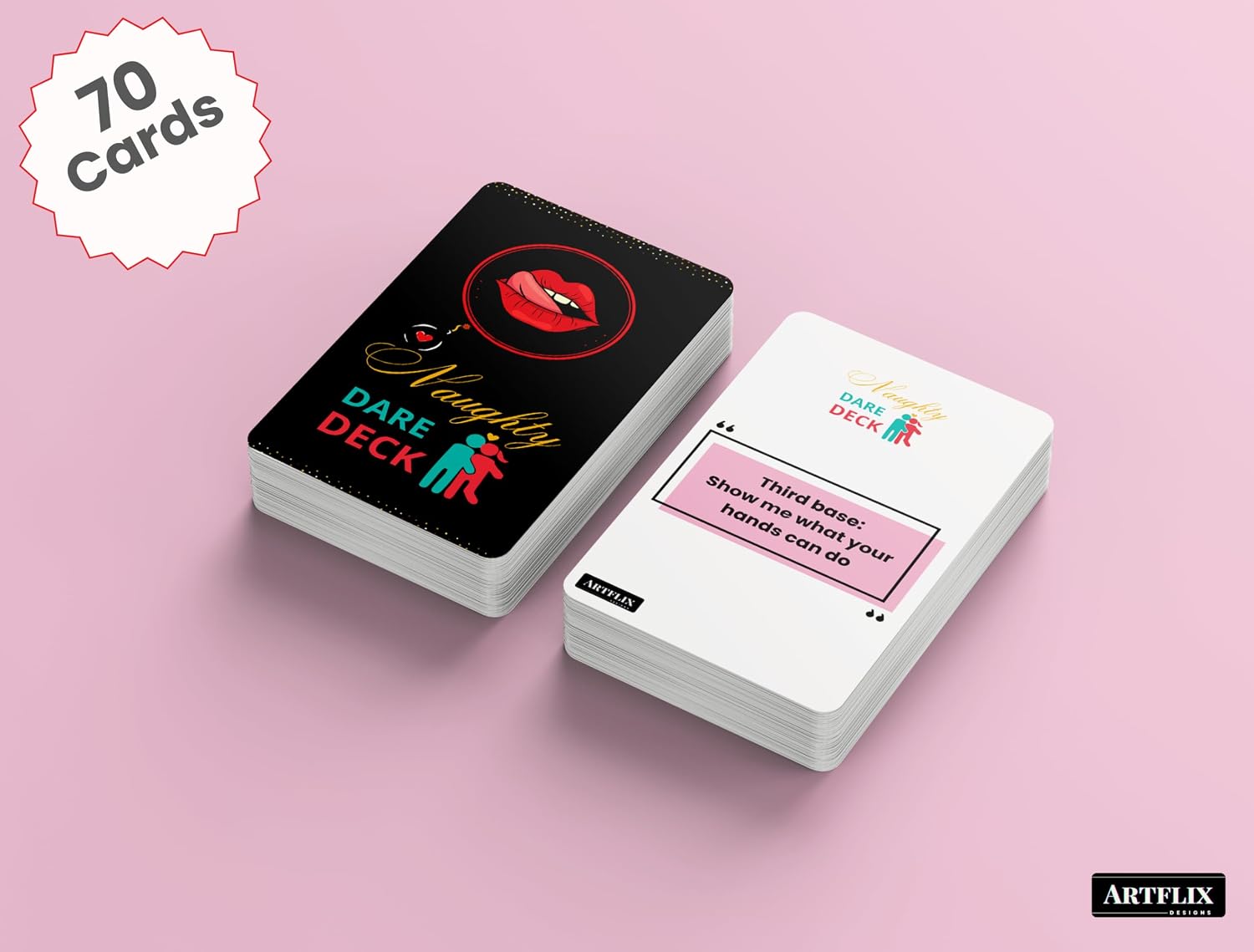 Couples Intimacy Cards Game – Romantic Date Night Ideas & Fun Challenge Deck for Adults, 3.5” x 2.5” – Relationship-Building Dares & Position Inspiration – Gift for Him & Her (Red)