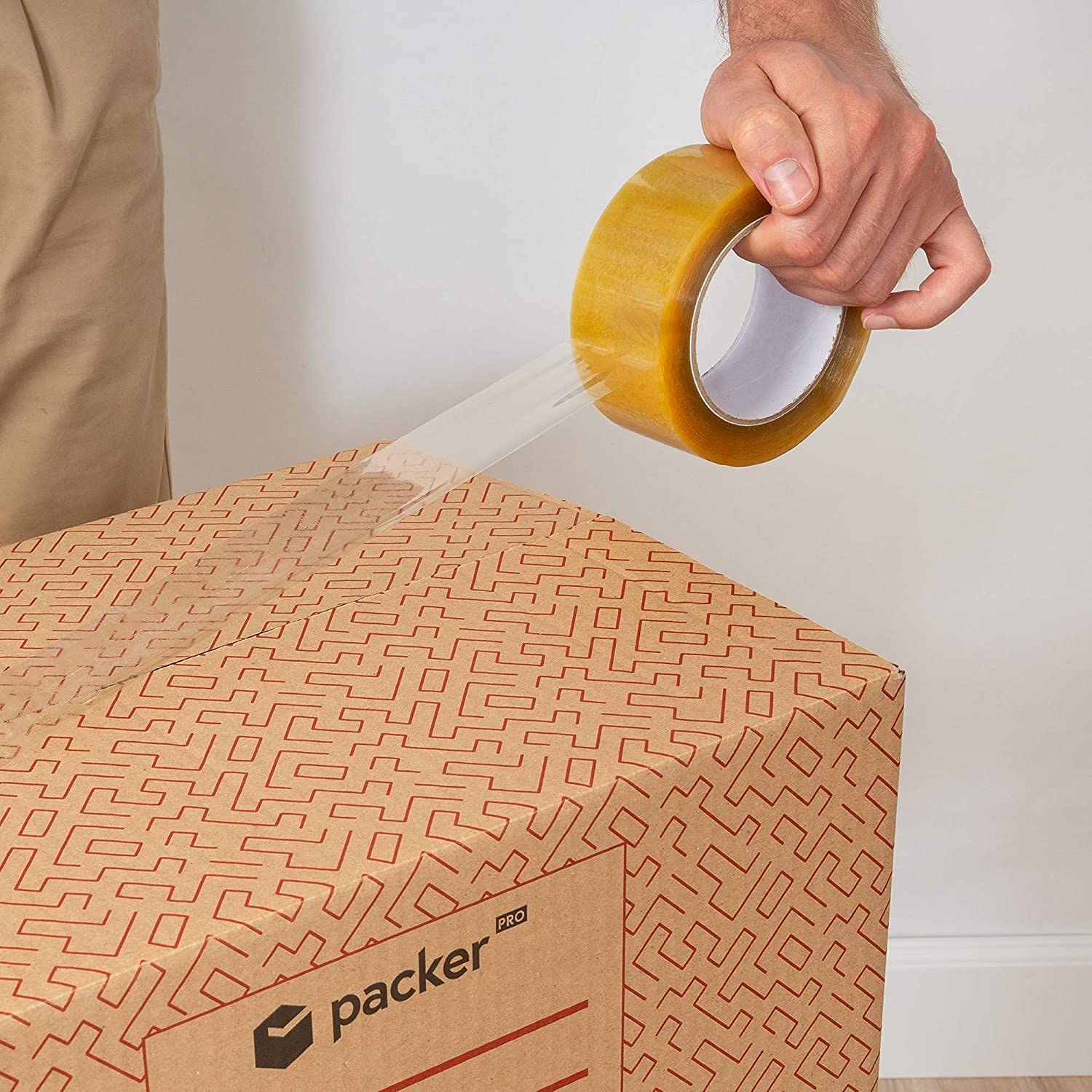 packer PRO Pack 36 Cinta Embalaje Adhesiva Transparente Super Resistente, 48mm x 120m