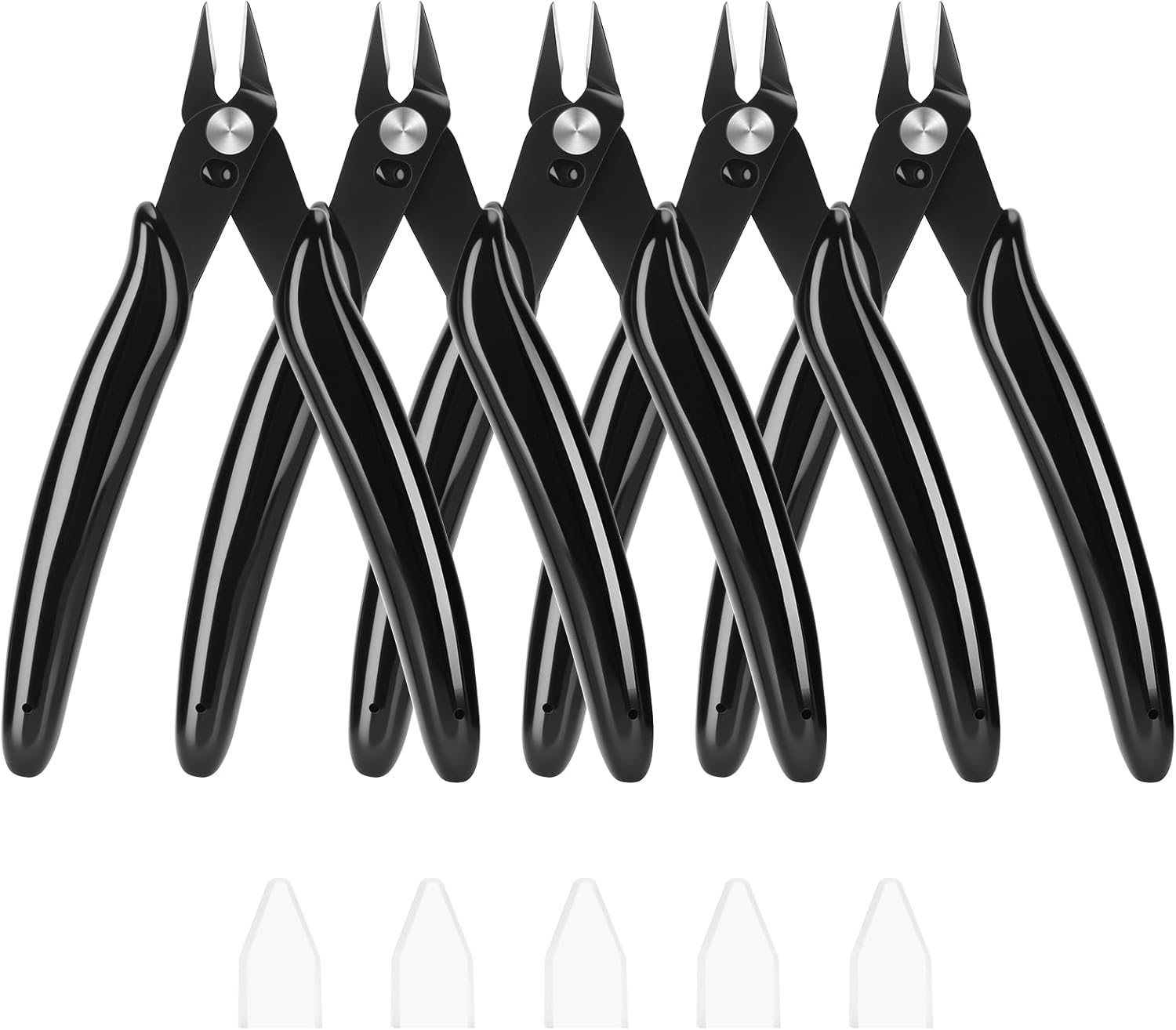 5 Inch Micro Wire Cutters, 2 Pack Precision Flush Cutters, Sharp Zip Tie Cutter, Small Flush Cut Pliers for Crafting, Floral, 3D Print, Jewelry Making, Plastic Models, Electronics