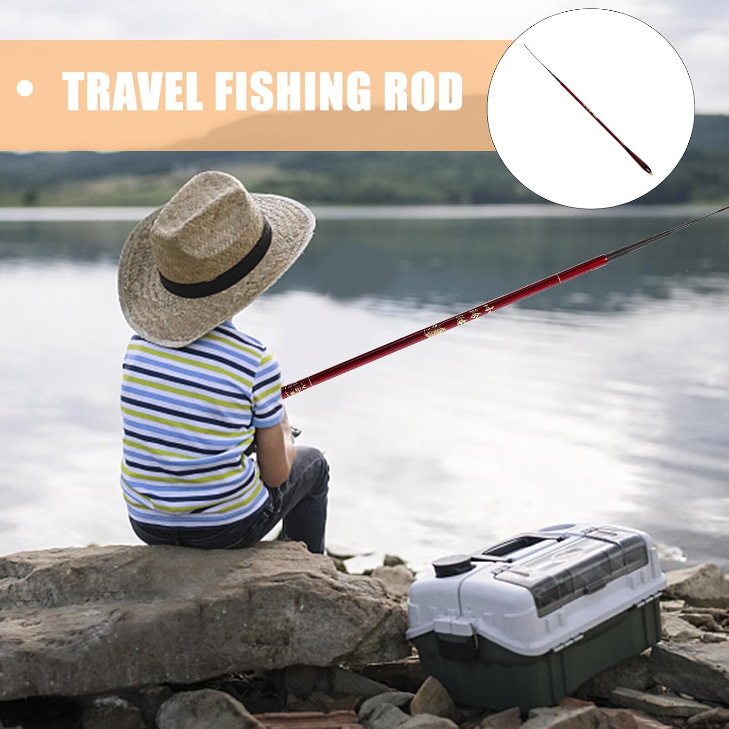Portable Carbon Short Fishing Rod 1.6m Adjustable Travel Pole for Men Outdoor Stream Tenkara Angling