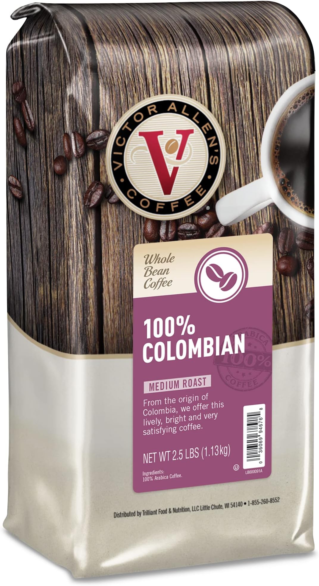 French Vanilla Flavored, Medium Roast, Whole Bean, 2.5lb Bag