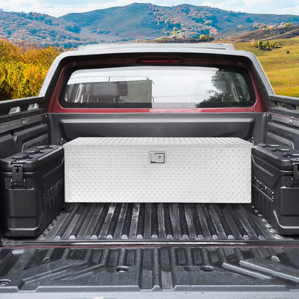 TUFFIOM 48 inch Heavy Duty Aluminum Truck Tool Box, Diamond Plate