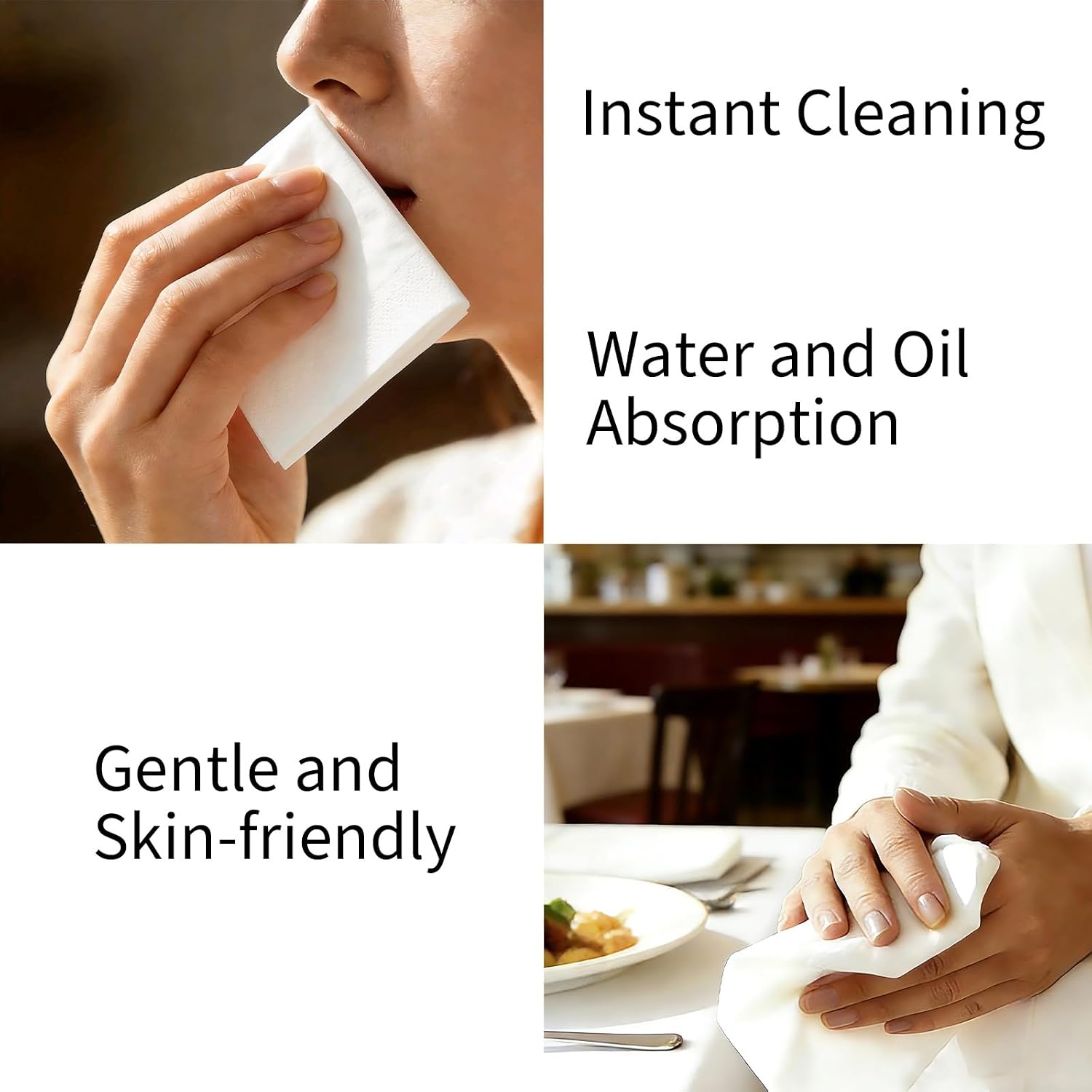 Disposable Paper Napkins Bulk for Everyday Use,White, 2-Ply, 800 Count image 5