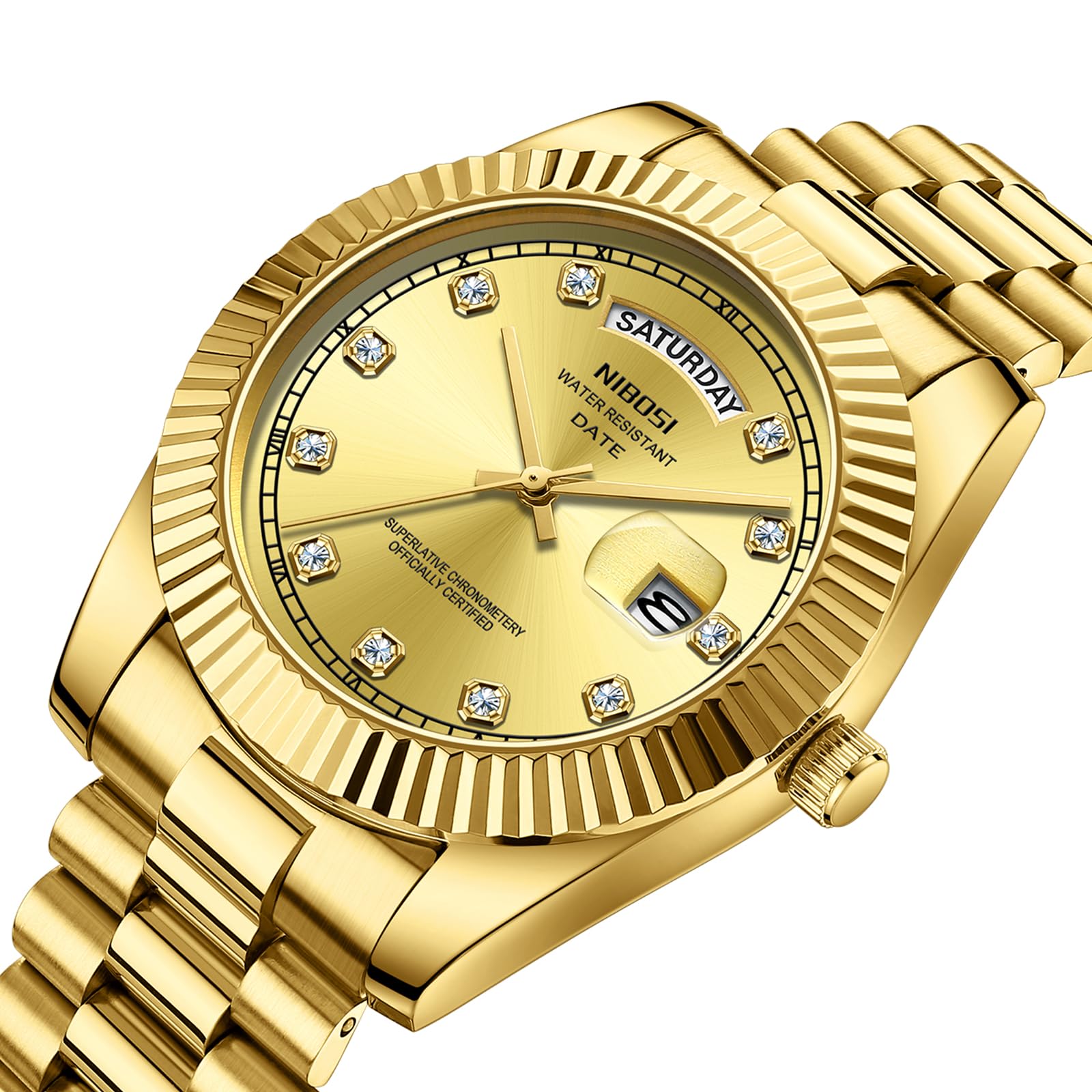 NIBOSI orologio uomo analogici al quarzo in acciaio inossidabile oro rosa argento orologi uomo impermeabili classici da lavoro Orologi da polso di design con giorno e data